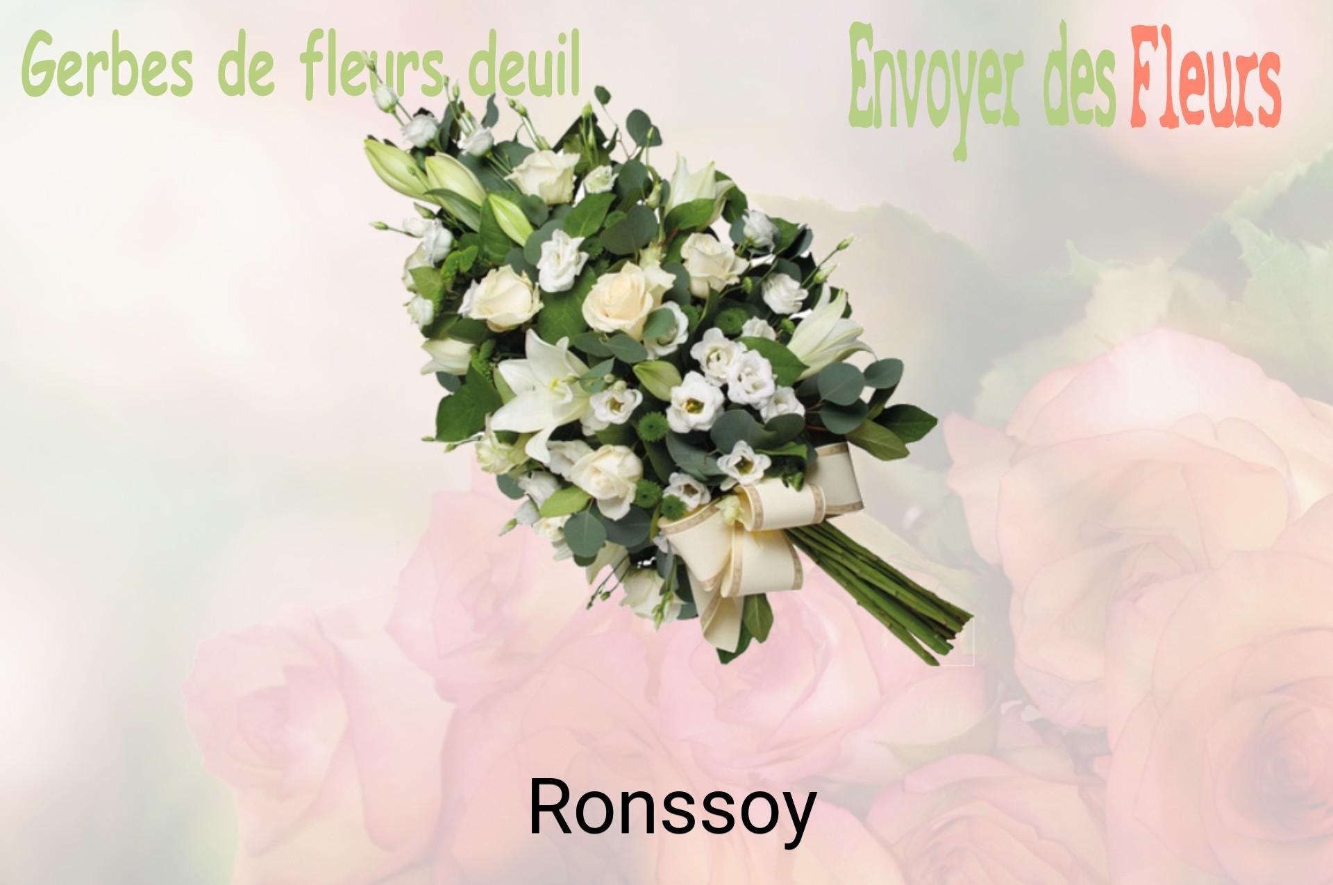 Gerbe de fleurs de deuil livrée à Ronssoy